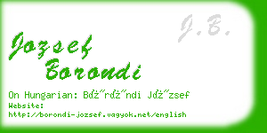 jozsef borondi business card